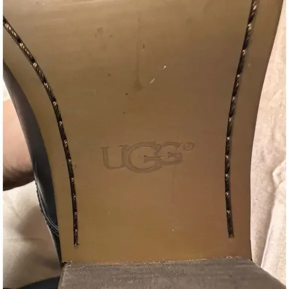 UGG Oriana Black Leather Boots - Picture 14 of 16